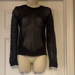 Alexander Wang Black Sheer Long Sleeve Top